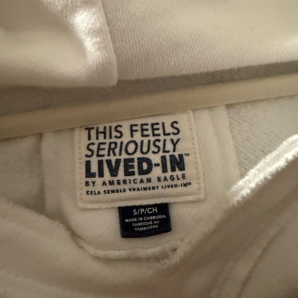 American Eagle Outfitters White Lived-In Hoodie - Picture 3 of 3